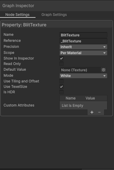 Blit Texture Node Settings