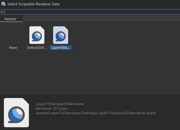 Select LayerFX Renderer